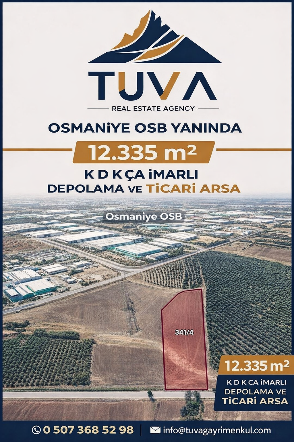 TUVA GAYRİMENKUL OSB YANINDA TİCARİ ARSA 
