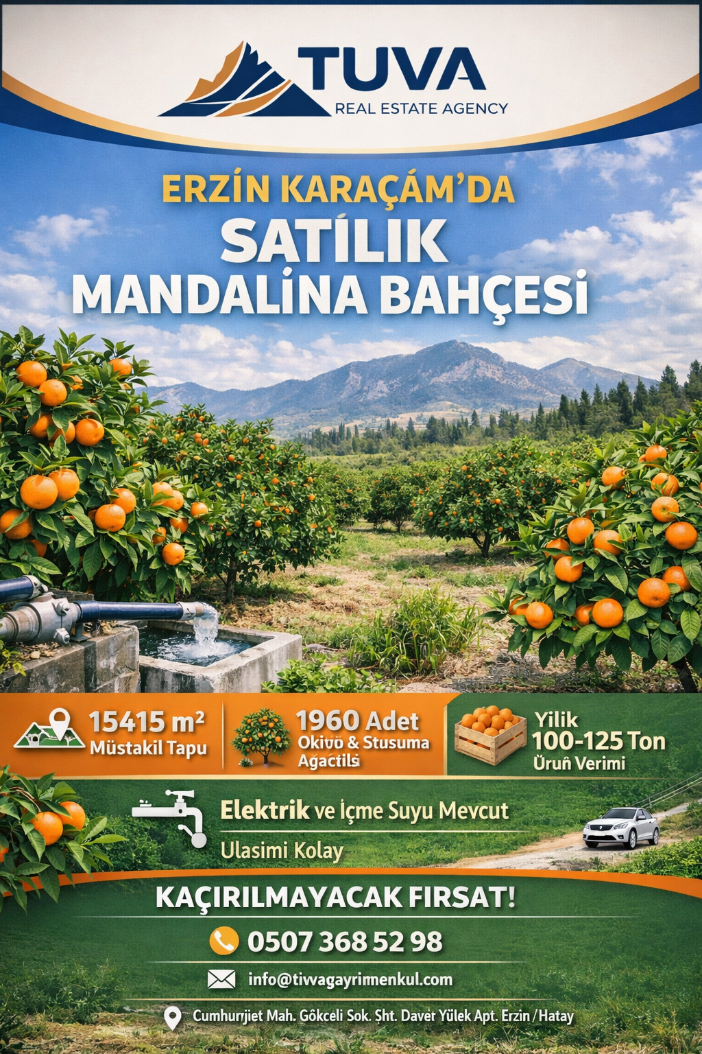 TUVA GAYRİMENKULDEN ERZİN KARAÇAMDA MÜSTAKİL BAHÇE